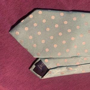 Silk Teal w White Polka Dots Paul Fredrick Tie